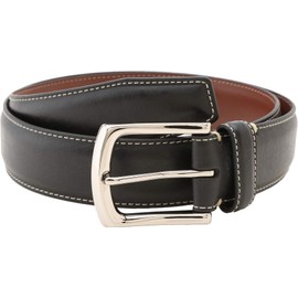 Torino Leather Co. Men's 35MM Burnished Tumbled, Black, 38