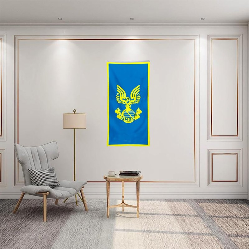 Aihccy Inspired UNSC Banner Flag Game Banner Man Cave Bed