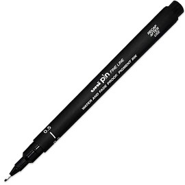 Uni Pin Fineliner Drawing Pen 0.5mm Tip Black Dark Grey and Light Grey Ink (Pack of 3)