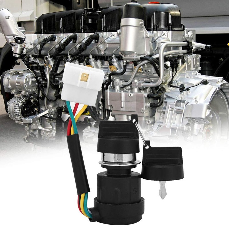 Walfront Ignition Switch, 5 Wire Jk425 Start Switch, 2 Keys,