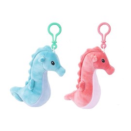 PMS 456060 Soft Plush Seahorse Clip-On Toy-20cm, 1 Piece (Assortments: Blue & Pink), Multicolor