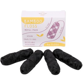 ECO ROOTS Organic Bamboo Floss Refill x4 Rolls, Eco Friendly Dental Floss | Reusable Flosser | Vegan Bamboo Flossers | Zero Waste, Plastic Free, Biodegradable Tooth Floss | Sustainable Products