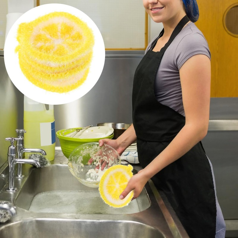 COOLHIYA Lemon Kitchen Dish Cloths 4 Pack Shaped Dishes Cleaner