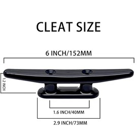 Premium 6" Nylon Boat Cleat Tie-Down Pack of 4