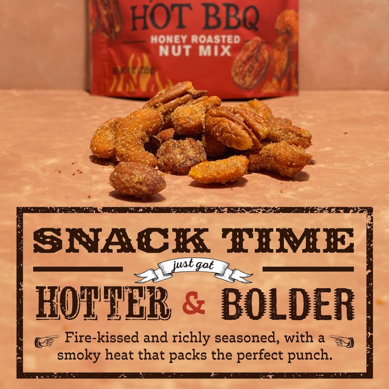 Rufus Teague Hot BBQ Honey Roasted Nuts Mix, Sweet &