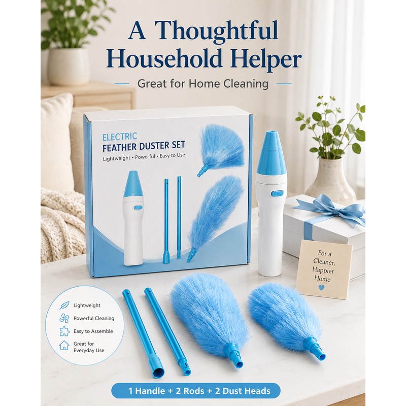 Electric Spin Duster for Household Cleaning – Adjustable Microfiber Dust