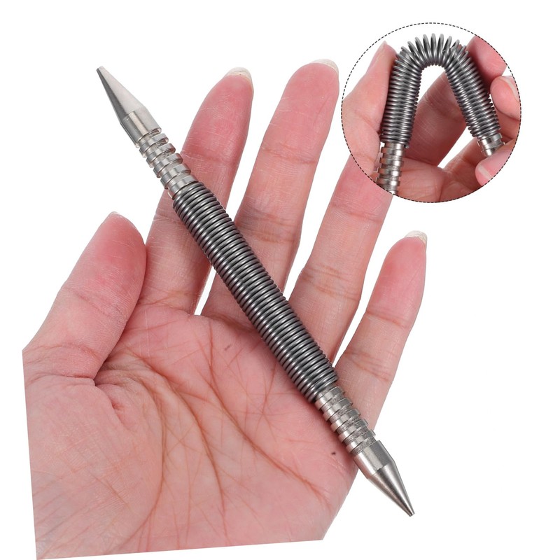Tofficu 5pcs Professional Dual Head Nail Punch Spring Loaded Nail