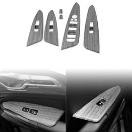 JUIVEEL Car Interior Window Switch Panel Cover Side Door Glass Lock Control Button Cover Compatible with Kia Sportage NQ5 2023-2024 Accessories (Wood Grain Style)