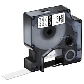 NineLeaf 10 Pack Compatible for Dymo Rhino 18488 Black on White Flexible Nylon 12mm 1/2'' Label Tape Replacement with Industrial Rhino Pro 1000 3000 5200 4200 Label Makers