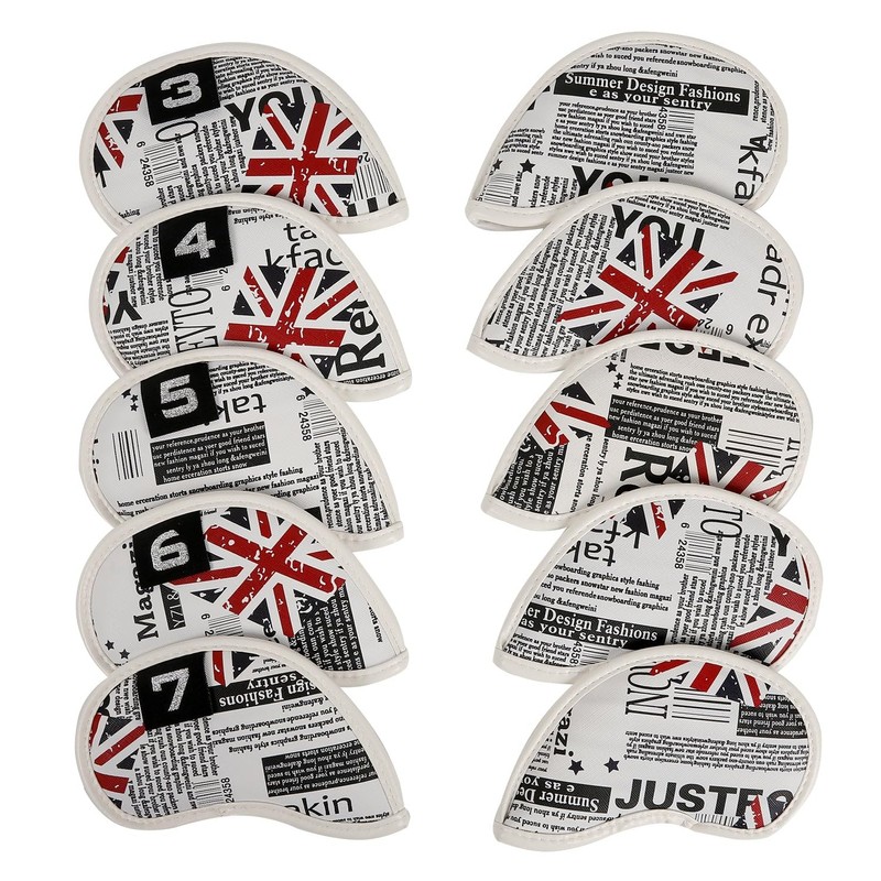 Leather Golf Club Iron Head Covers 10 Piece Set Union