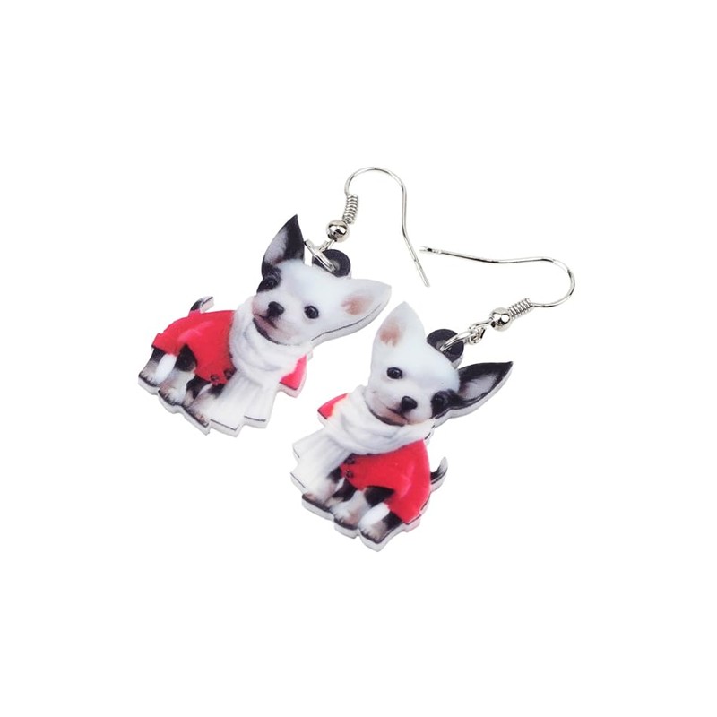 Ohrringe Chihuahua Hund Tiere Acryl Anh√§nger bunt