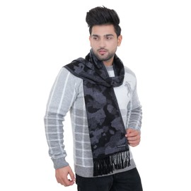 AMOLDO Relaxed Men And Women Casual Luxurious Premium Checkered Woolen Acrylic Muffler, Scarf, Stole For Winter Pack Of 1 (NavyBlue)