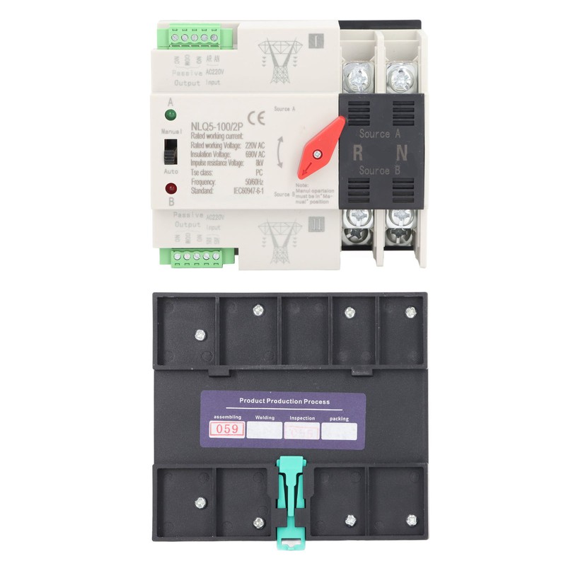 Dual Power Automatic Transfer Switch 2P Mini ATS Automatic Transfer