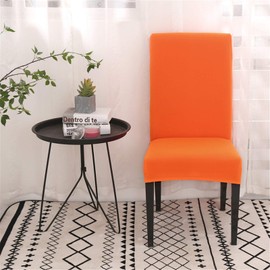 6 Pack Dining Chair Covers, Stretch Spandex Removable Washable Protector Chair Slipcovers for Dining Room Kitchen Hotel (Orange)