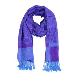PASKMLNA Paisley Jacquard Pashmina Shawl Wrap Scarf Stole (Purple018123)