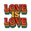 Love is Love Retro Rainbow Letters Sticker (2.75" x 2.75")