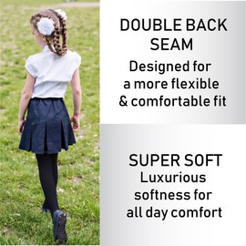 The Essentials Wardrobe Girls Tights School Uniform Pack of 4 Breathable Cotton Rich Elasticated Waist Soft Durable Schoolwear Girls Tights Sizes 2-12 Yrs