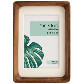 Moudra Handcrafted Solid Wood Picture Frame with Mat for Wall or Tabletop Display, Perfect for Photos and Artwork. (Walnut, 4"x6" matted to 3"x5")