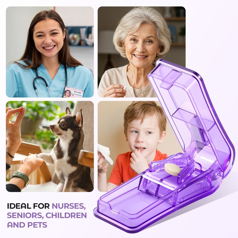 2PCS Pill Cutter for Small and Tiny Pills, Professional Pill