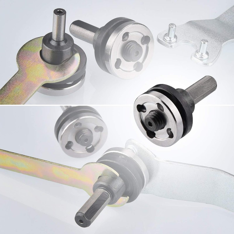JIZZU 8Pcs Angle Grinder Extension Rod Converter Set with Spanner,