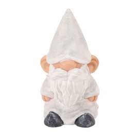 Garden Gnome Resin Structure Stable Bottom Retro Style Gnome Figurine for Patio Porch Decorations Pointed Head White