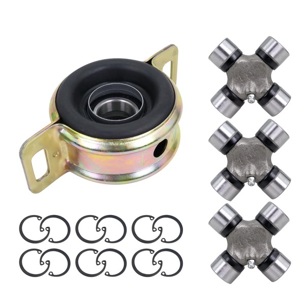 Drive Shaft Center Support Bearing & U-Joints Set Fit for