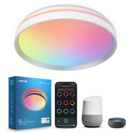 Lepro Lepro T1 AI Smart Ceiling Light 24W, Music Sync, Voice Control, AI Lighting Design Assistant, Waterproof Bathroom Light, Bluetooth WiFi Color Changing Ceiling Light, Work with Alexa, Google Home, 29CM