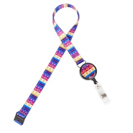 LGEGE Breakaway Lanyard with Retractable Badge Reel, Safety Breakaway Buckle, ID Badge Access Card Attendance Card Key Holder, Artistic Design (Classics Decorative Pattern), 50CM (KBG-1418)