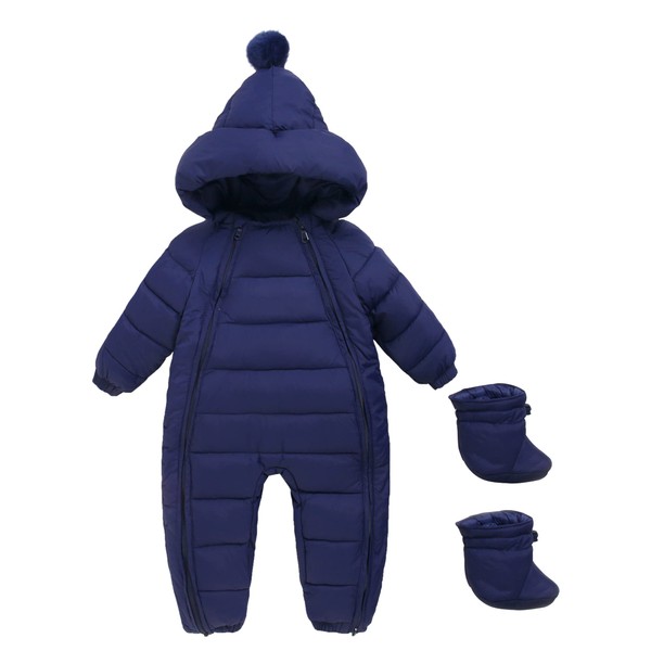 KEOYA Toddler One-piece Romper Thicken Jumpsuit Crawling Suit Down Cotton