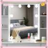 Yamissi White Makeup Vanity Table Set with 10 LED Mirror