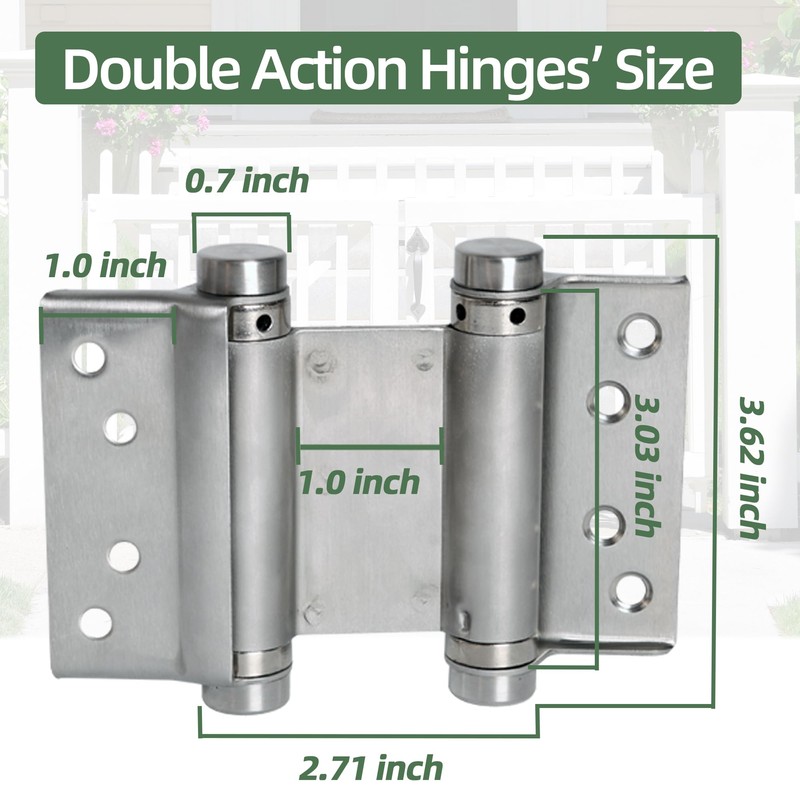 AnvFlik 4pcs 3in Double Action Spring Hinges, Self Closing Door