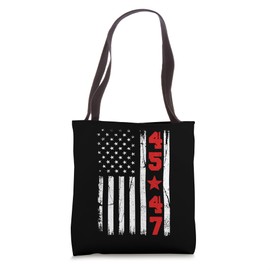 45 47 Trump 2025 Flag Vintage American Flag 47th President Tote Bag