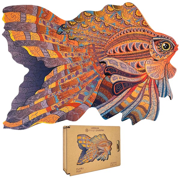 Lubiwood Funky Fish (29x21 cm) Unique Shaped Animal Wood Puzzle