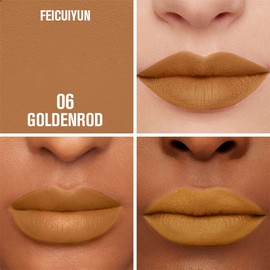 FeiCuiYun Matte Calligraphy Liquid Lip Liner Lipstick Pencil, Golderod Nude Pink Long-Lasting Transfer-Proof Lip Stain, Lightweight Lipstick, Sheer Buildable Color, Fades to a Natural Wash of Colors