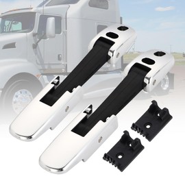 2 Pack Heavy Duty Hood Latch Kit,LH/RH fit for Peterbilt 325, 335, 337, 340, 348, 384, 386, 567, 569, 579 /Kenworth T170, T270, T330, T370, T660/Mack CH/Blue Bird 315-5502&315-5503(Chrome)
