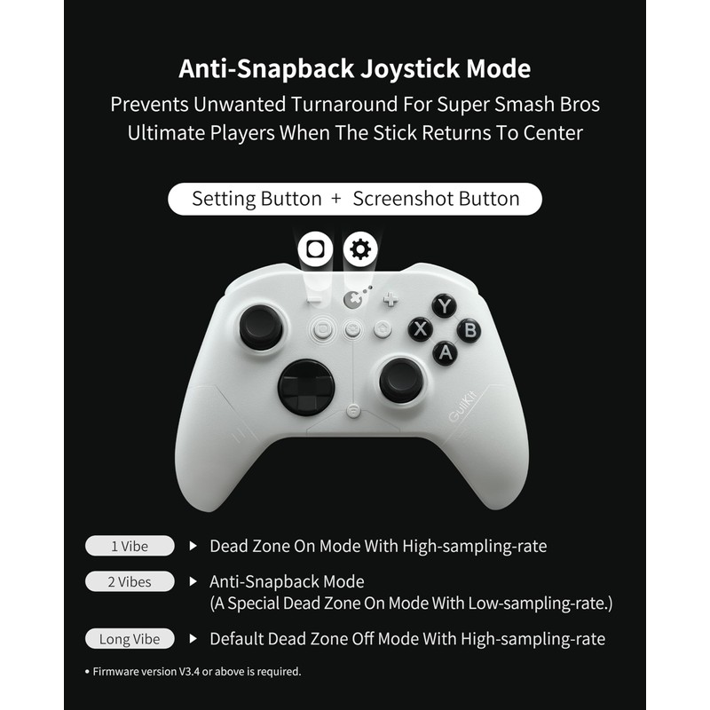 GuliKit ES PRO Fastest Wireless Controller – TMR Anti-Drift&Anti-Snapback Joysticks,