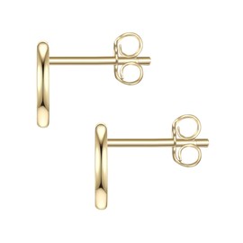 Glanzstücke München Women's Stud Earrings Moon Sterling Silver Yellow Gold-Plated - Earrings Moon Symbol Ear Jewellery Crescent Moon Yellow Gold Women Girls Teenagers