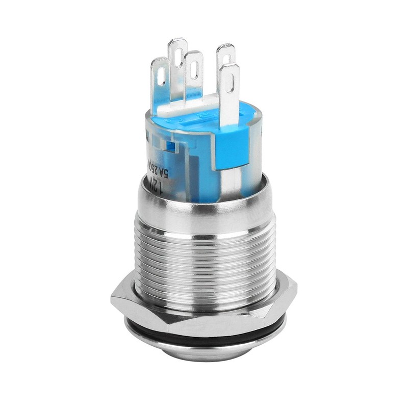 Larcele JSANKG-08 Momentary Metal Button with Light Indicator, DIY On/Off