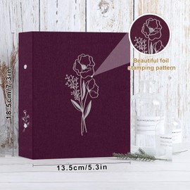 Lanpn Aesthetic A6 6 Ring Binder 2 Packs, Linen Hardcover Small Round Rings Photocard Folder Holder Planner Fits A6 Paper for Office School Journaling Collections (Purple)