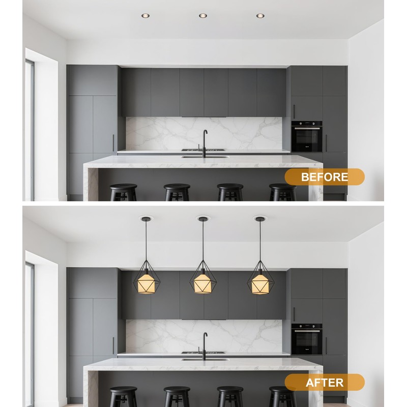 YIIZON Recessed to Pendant Light Converter Kit - 6 Inch