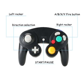 Gamecube Controller, Reiso 2 Pack Classic NGC Wired Controller for Wii Gamecube(Black and Black)