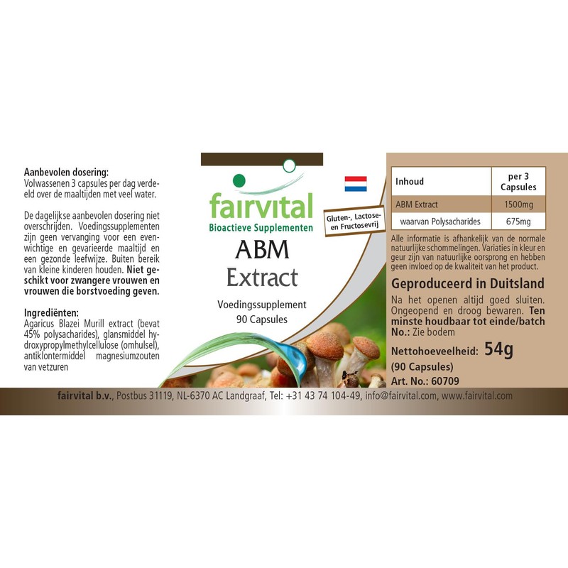 Fairvital Agaricus Extract 500 mg - 90 Capsules - ABM