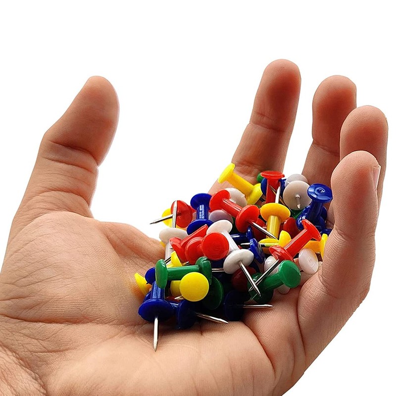 Pack of 90 Multicoloured Drawing Pins, Upholstery Tacks, Creative Decorative