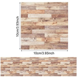 Cayway 12 Stück Minihaus Selbstklebende Wandverkleidung, Puppenhaus Bodentapete Selbstklebende Ziegelmauer Wandverkleidung für Puppenhäuser (Stil G)