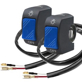 Gebildet 2 x Motorcycle Handlebar Switches with On/Off Push Button for U5, U7, U2, Motorcycles, Scooters, Mobilities, Motorcycles, 7/8 inches, 22 mm (Blue)