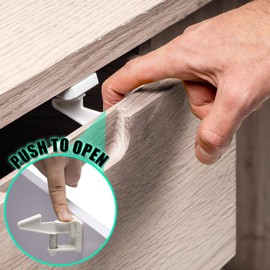 chuckle - 20 Drawers & Cabinet Lock for Babies & Toddlers - 20 Locks, 20 Buckles, 40 Screws (Optional) - Easy to Set Up