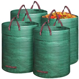 Mezchi 4 Pack 72 Gallons Reusable Yard Waste Bag, Extra Large Lawn and Leaf Bags with Handles, Heavy Duty Garden Bags for Debris, Waste Collection