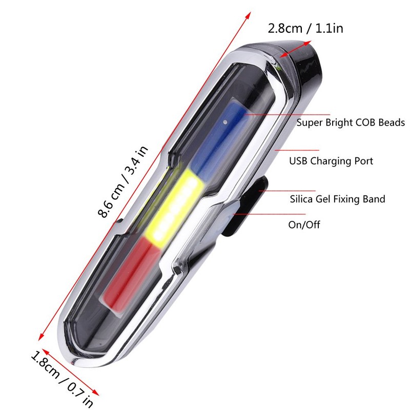 Rear Light, Ultra Bright USB Rechargeable High LED Tail Light