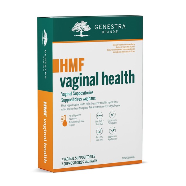 Genestra Brands HMF Vaginal Health | Suppositories to Support Vaginal Health and Healthy Vaginal Flora* | 7 Vaginal Suppositories