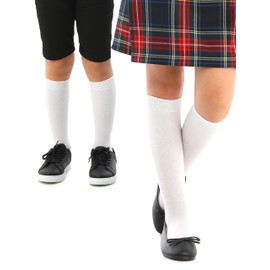 Knee High Socks for Girls Boys & Unisex Little Kids Soft Comfortable Rayon derived from Bamboo Socks & Long School Uniform & Chemical-Free & 3 Pairs White | 7-8 Years